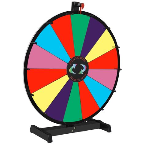 ZENSTYLE 24" Tabletop Prize Spin Wheel 14 Slots Spinning Game Fortune ...