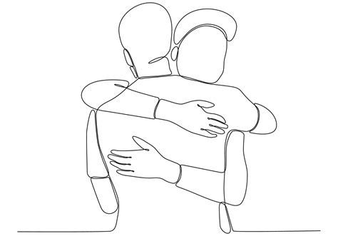 Two People Hugging Drawing