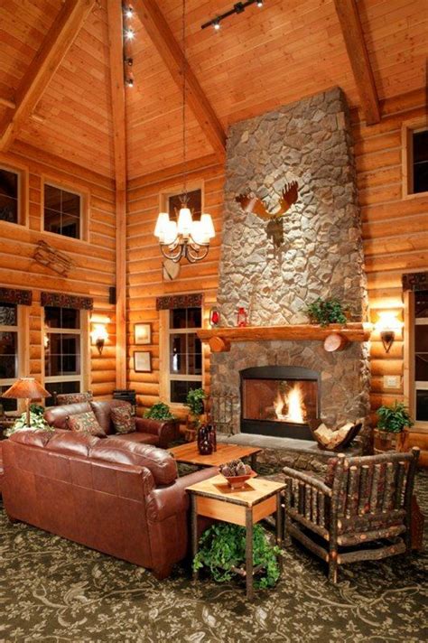 The Original Log Cabin Homes Interior Tour Showcase | Log home interiors, Log cabin home kits ...