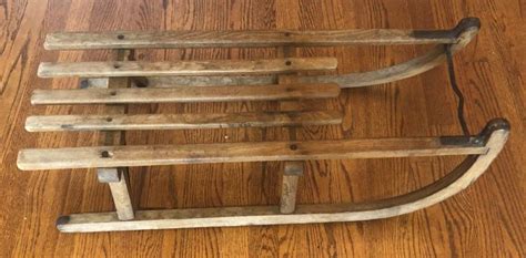 Antique Snow Sled Toboggan Wood and Metal Frame 1920s European Sled ...