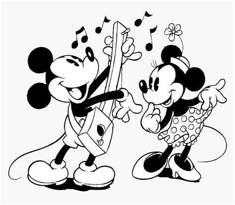 Mickey Clipart Black And White Images Pictures - Black And White Mickey And Minnie, HD Png ...