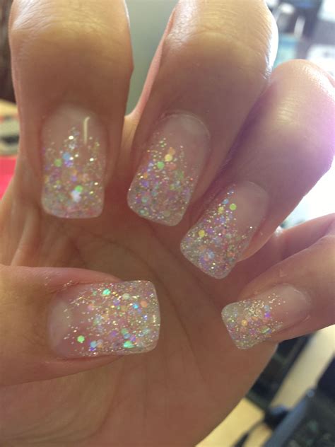 Pin by Keiara May on Nails | Sparkle gel nails, Clear glitter nails ...