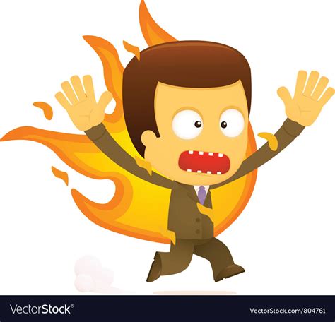 Businessman on fire Royalty Free Vector Image - VectorStock