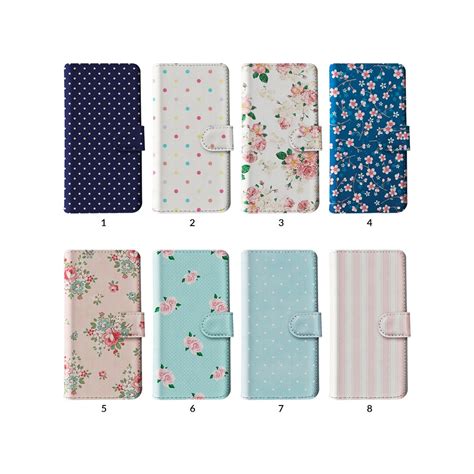 Wallet Flip Phone Case With Card Holder for iPhone 15 14 13 12 11 Samsung S20 S10 S9 Shabby Chic ...