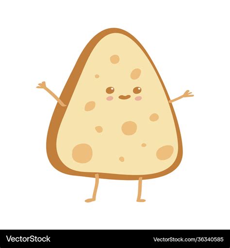 Cute happy funny nachos cartoon character Vector Image