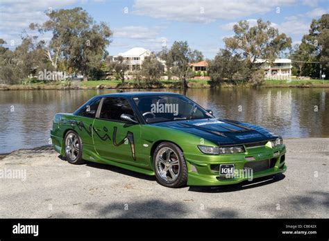 Modified and custom Nissan 180SX S13 Silvia Boy Racer sports car Stock Photo - Alamy