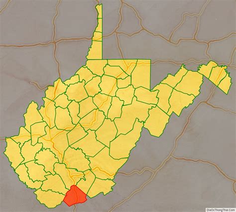 Map of Mercer County, West Virginia - Địa Ốc Thông Thái