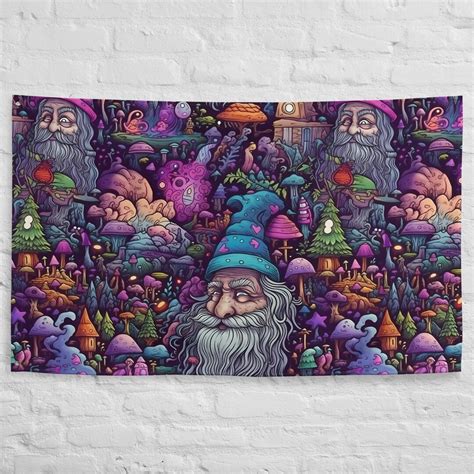 Enchanted Gnome Grove Wall Art, Whimsical Fantasy Tapestry - Etsy