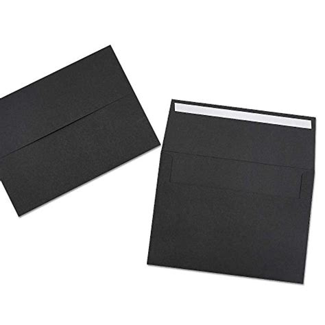 A7 Black Invitation 5x7 Envelopes - Self Seal, Square Flap,Perfect for 5x7 Cards, Weddings ...