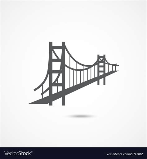 Golden gate bridge icon Royalty Free Vector Image