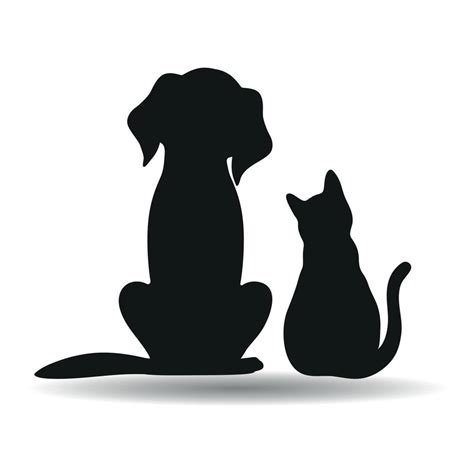 Dog and cat silhouette with shadow 5731531 Vector Art at Vecteezy