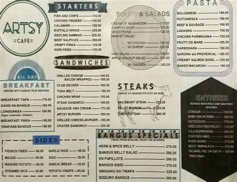 Artsy Cafe Menu, Menu for Artsy Cafe, Paligsahan, Quezon City - Zomato Philippines