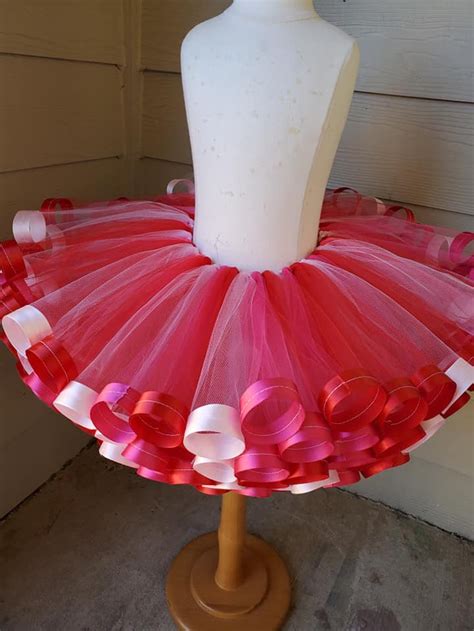 Red Light Pink Hot Pink Tutu Skirt Ribbon Tutu Dress - Etsy