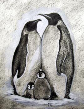 Realistic Easy Penguin Drawing - diana-and-nathan