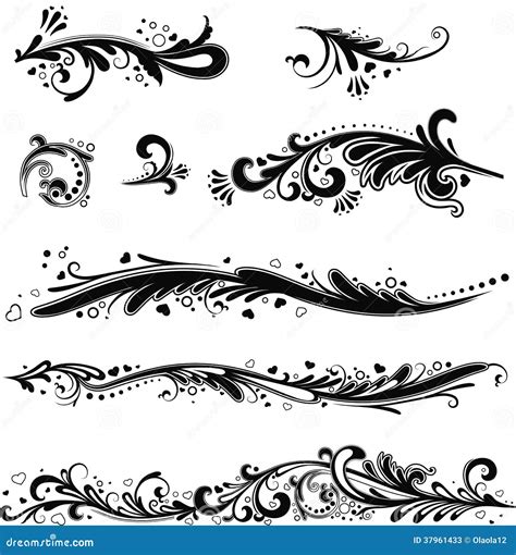 Set of horizontal patterns stock vector. Illustration of elegant - 37961433