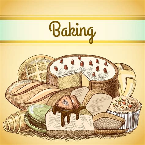 Baking Pastry Background Template Stock Vector - Image: 40030813