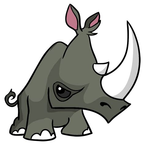 Learn how to draw a Rhino - Animal Jam Style - Easy drawings