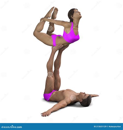 Advanced Partner Yoga Pose. Couples Yoga, Illustration Stock Illustration - Illustration of ...