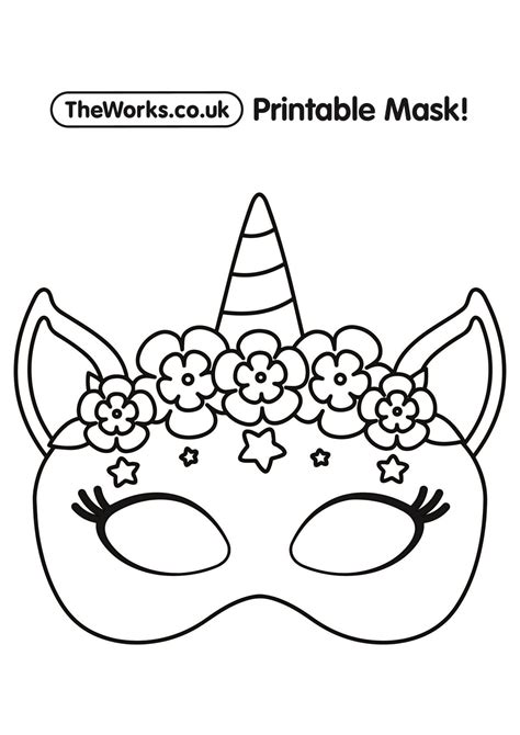 Coloring Page Unicorn Mask - Kathleen Brown's Toddler Worksheets