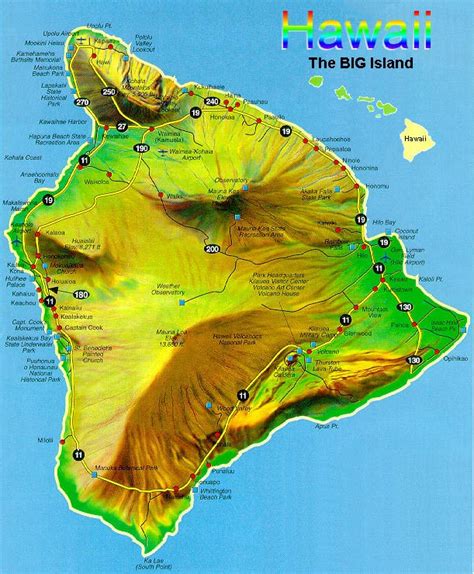 Topographic Map Of Big Island Hawaii - Spring Solstice 2024