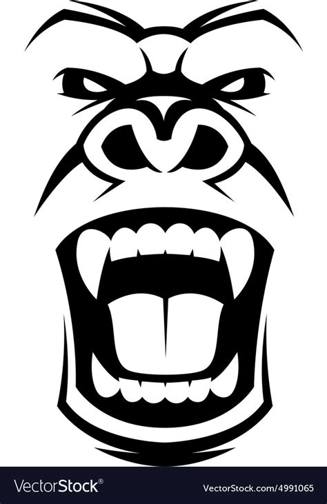 Angry gorilla head Royalty Free Vector Image - VectorStock