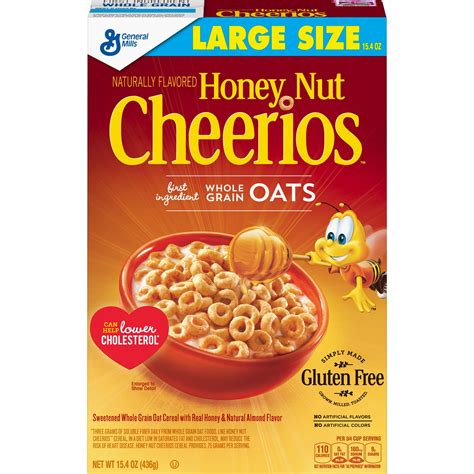 Honey Nut Cheerios Heart Healthy Gluten Free Breakfast Cereal, Large Size, 15.4 oz – BrickSeek