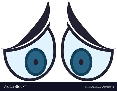 Face sad eyes expression cartoon icon Royalty Free Vector