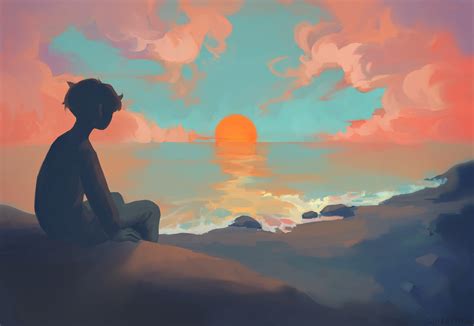 Anime Boy Sitting Watching Sunset Wallpaper,HD Anime Wallpapers,4k Wallpapers,Images,Backgrounds ...