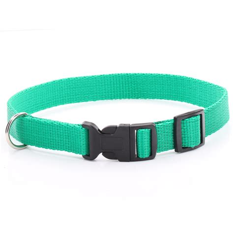 Adjustable Green Dog Collar Nylon Webbing