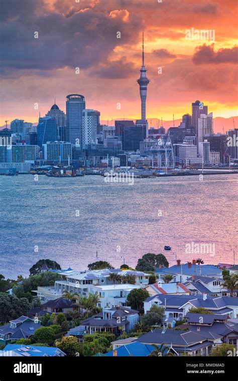 Auckland skyline at sunset hi-res stock photography and images - Alamy