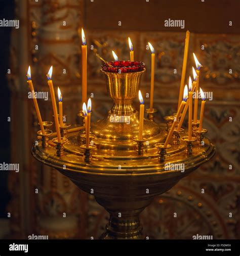 Candles in Orthodox Church Stock Photo - Alamy