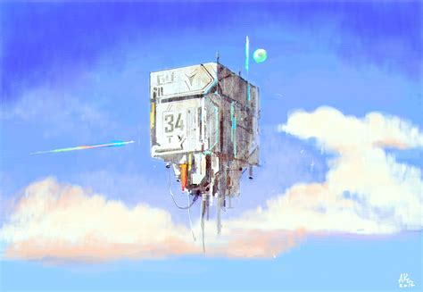 Flying buildings_digital art_2017 on Behance