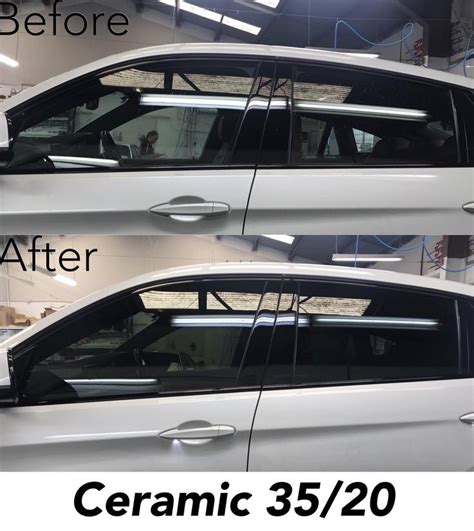 3M Ceramic window tint 35/20 on BMW X6 before and after photos | Tinted windows, White car ...