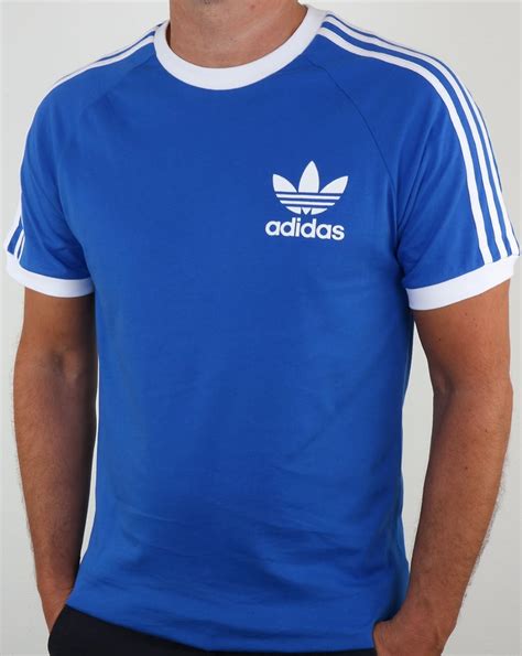 Adidas T Shirt, blue, California, 3 stripes,originals,mens, tee, royal