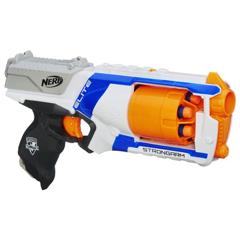 Nerf N Strike Elite Strongarm Toy Blaster With Rotating Barrel, Slam Fire, And 6 Official Nerf ...