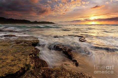 Turtle Bay Sunset Surge Photograph by Mike Dawson