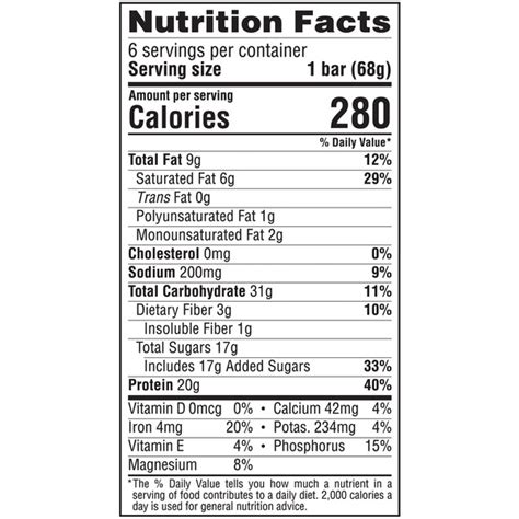 Clif Protein Bar Nutrition Facts | Besto Blog