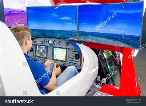 Simulator Passenger Aircraft Cockpit Pilots Stock Photo 717954133 ...