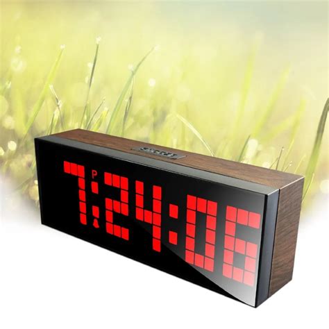 Led Wood Grain Digital Clock Large Led Digits Use For Table or Wall Clock,-in Alarm Clocks from ...