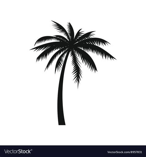 Coconut palm tree icon simple style Royalty Free Vector