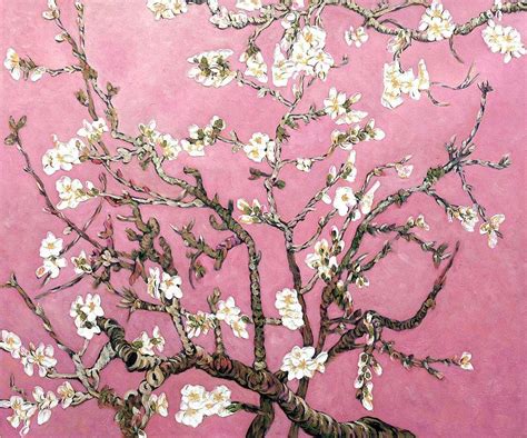 Branches of an Almond Tree in Blossom (Pink) Van Gogh Reproduction