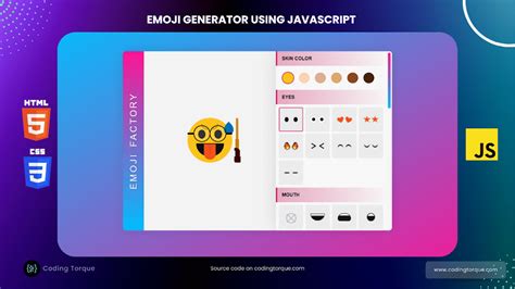 Emoji Generator using HTML, CSS and JavaScript (Source Code) - Coding Torque » Coding Torque