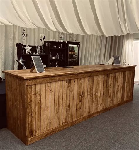 Rustic Bar with Under counter fridge 3.6mtr - Jubilee Hire