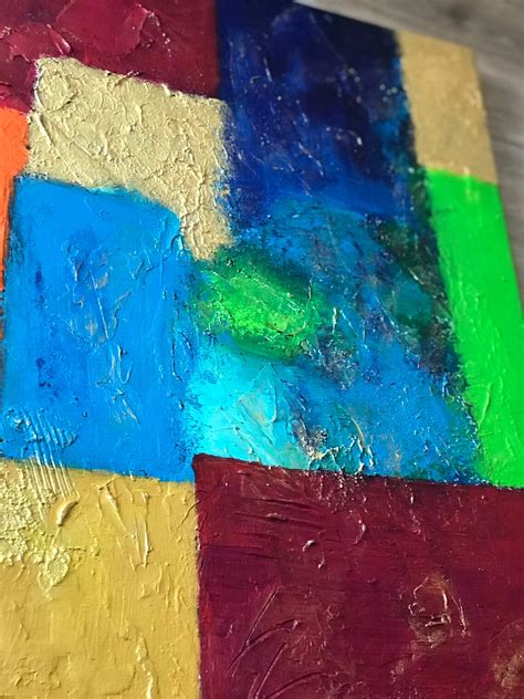 Multicolored Painting Original Art Squares Abstract Art - Etsy