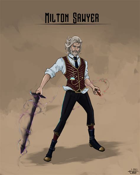 ArtStation - Milton Sawyer - Bladesinger Wizard (D&D commission)