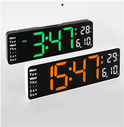 12 Inch Selling Wall Alarm Clock With Two Alarm Temperature Date And 12/24h - Buy 12 Inch ...