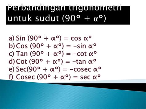 Perbandingan Trigonometri Sudut Sudut Berelasi Belajar Bersama - Riset