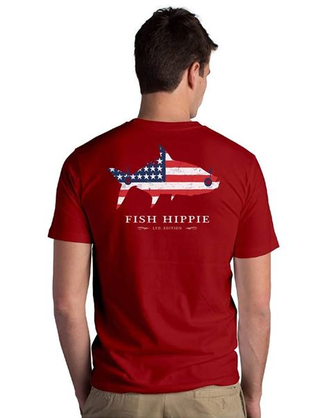 Celebrate Independence Day with a patriotic Fish Hippie shirt! This Fish Hippie shirt is ...