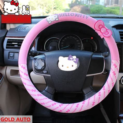 Car Styling Hello Kitty Car Steering Wheel Cover Cartoon Cute Pink ...