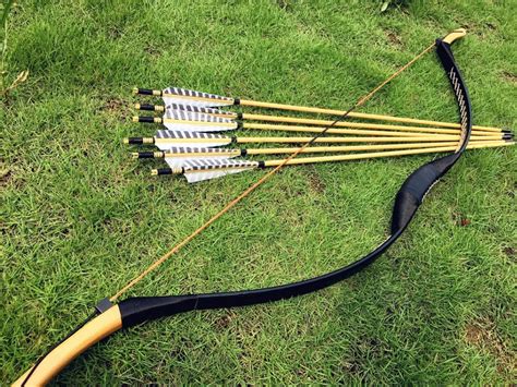 Angel Archery Traditional Handmade Hungarian Longbow Hunting Recurve bow 20# 60# @28'' 6 wooden ...